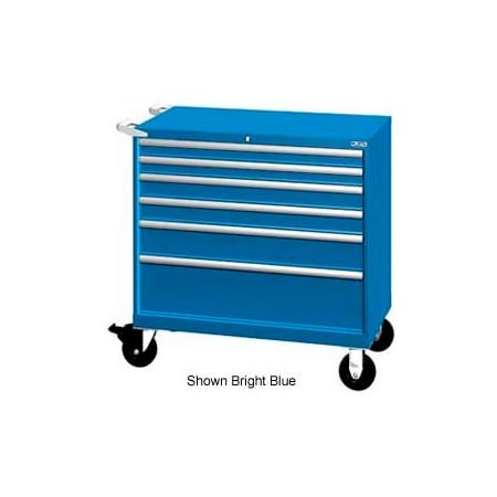 Lista International Lista 40-1/4"W Mobile Cabinet, 6 Drawers, 84 Compart - Bright Blue, Individual Lock XSHS0750-0602MBBRG